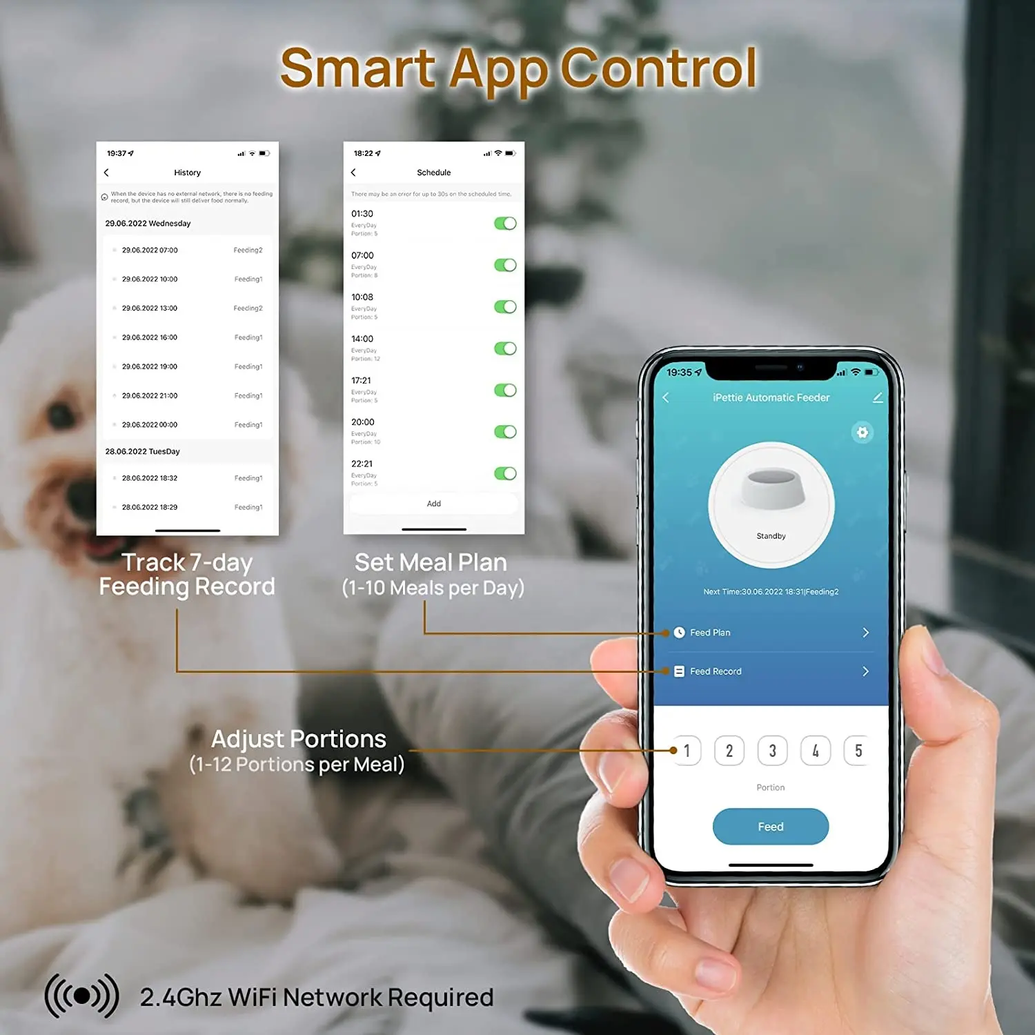 Programmable Control 4 Meals Per Day 10S Voice Recorder Auto Dry Food Dispenser Timed Control Cat Dog Pet Feeder