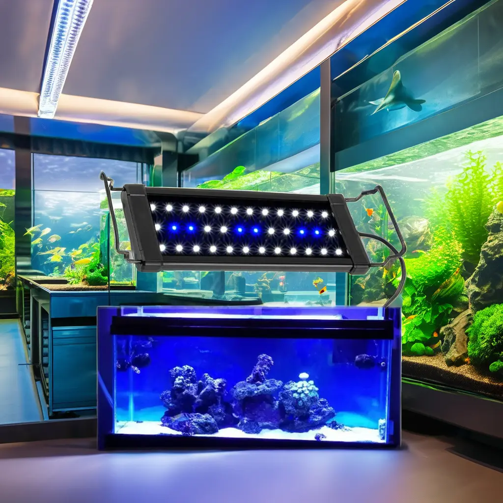 Smart 30W LED Lamp 30-120CM Aquarium LED Lights Compatible with 120-130CM Fish Tank for Aquarium Use