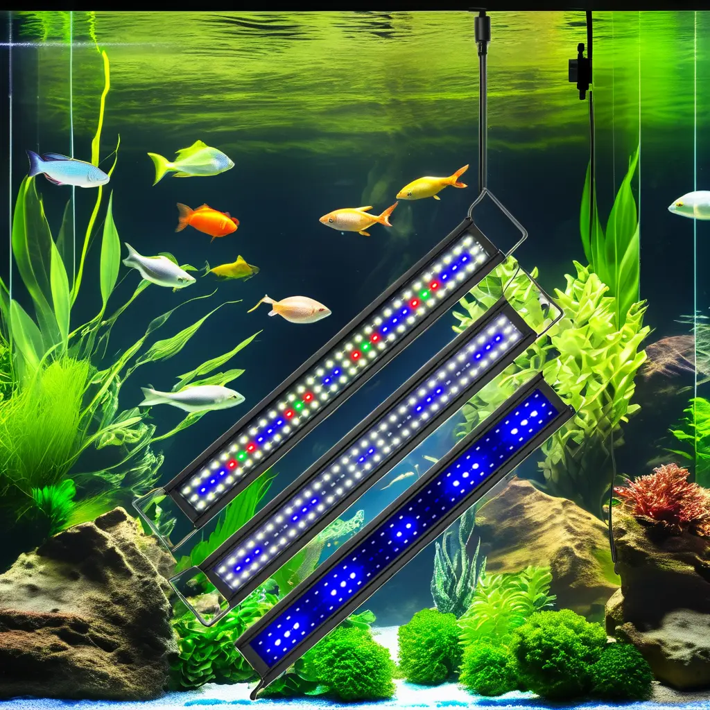 Smart 30W LED Lamp 30-120CM Aquarium LED Lights Compatible with 120-130CM Fish Tank for Aquarium Use