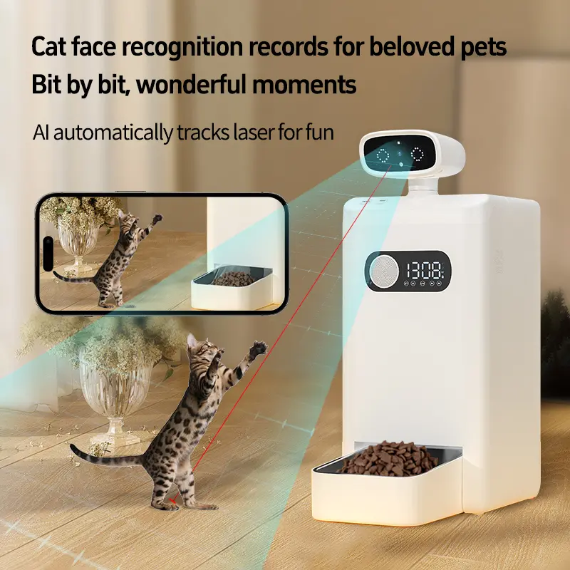 2025 Upgrade AI Video Pet Camera Stainless Steel Treat Dispenser for Dogs and Cats