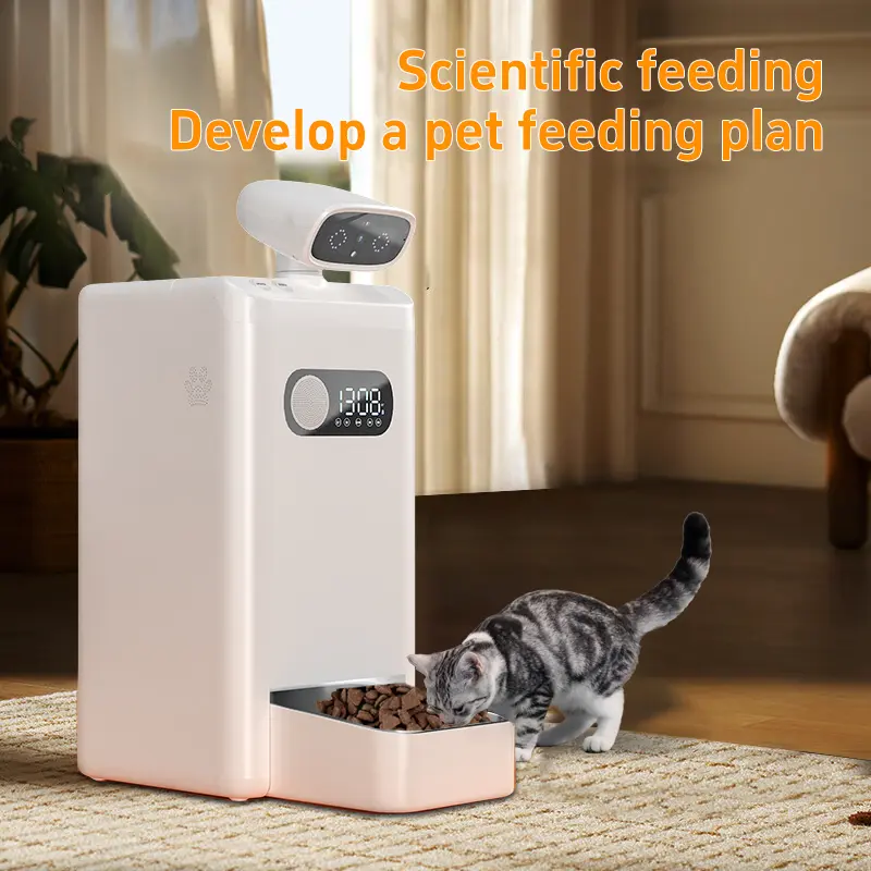 2025 Upgrade AI Video Pet Camera Stainless Steel Treat Dispenser for Dogs and Cats