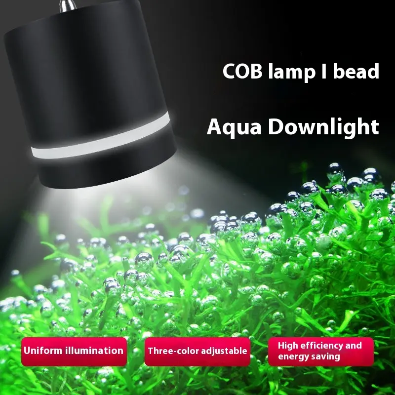 Waterproof 220V Full Spectrum LED Lighting Lamp for Small Aquariums COB Lens Color-Changing Effect Algae Explosion Fish Tank