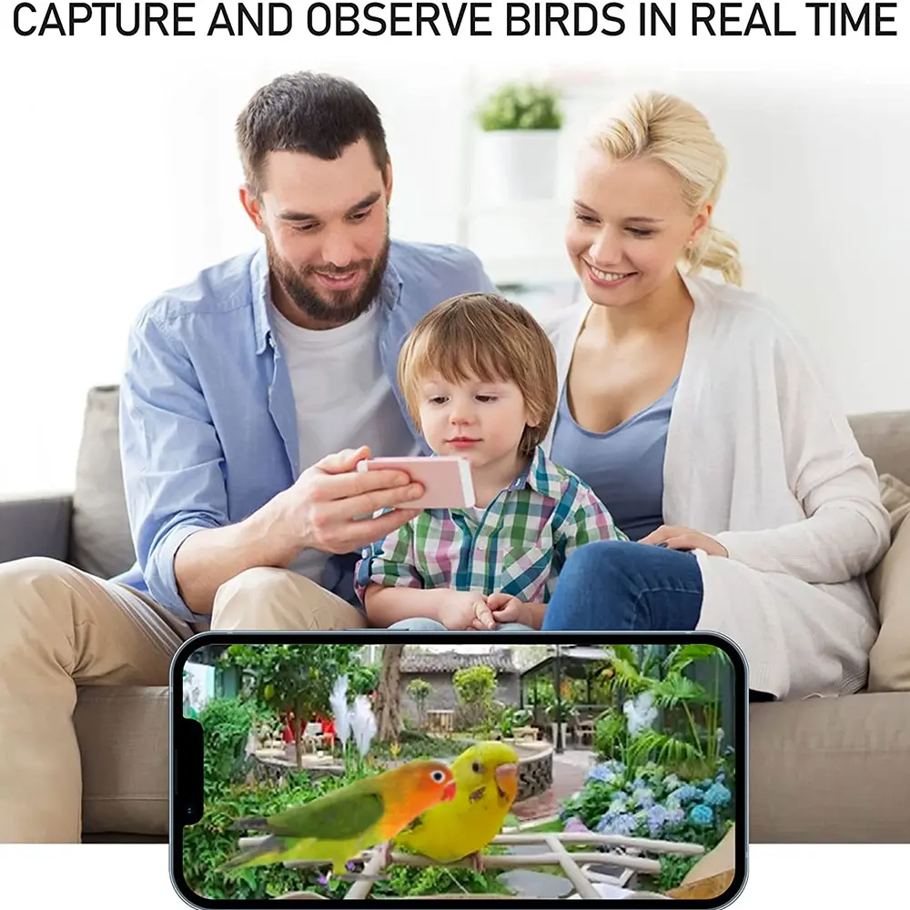 Hi Birds 1.5L 2MP Video Cameras Solar Panels Smart Humming Bird Feeder With Camera Notification Wireless Outdoor Webcam 1080p