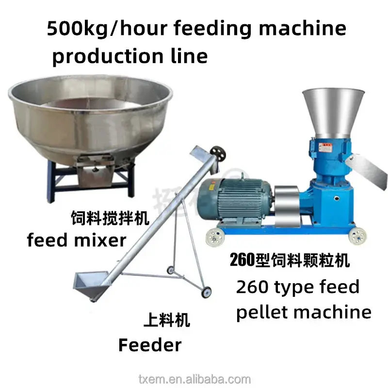 Fully automatic sheep animal Pig feed machine farm feed pellet pelletizer making equipment production line  machine