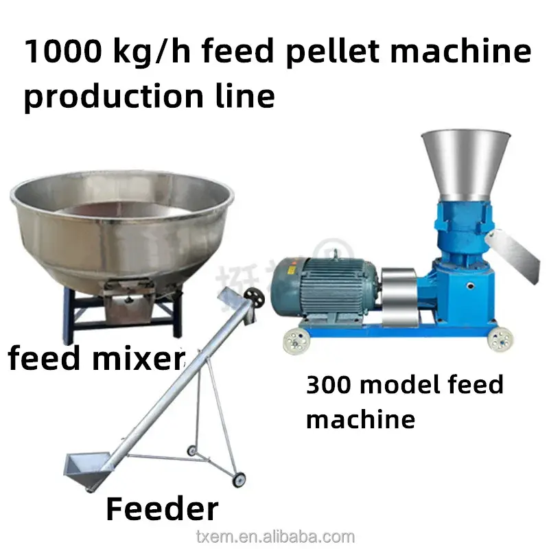 Fully automatic sheep animal Pig feed machine farm feed pellet pelletizer making equipment production line  machine