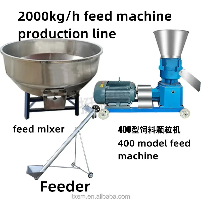 Fully automatic sheep animal Pig feed machine farm feed pellet pelletizer making equipment production line  machine