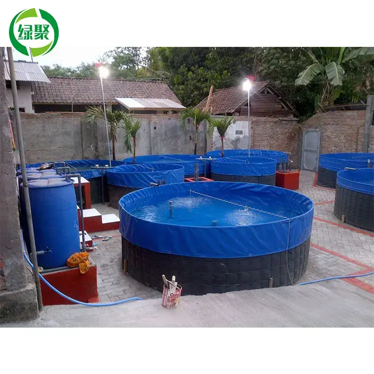 Foldable Round Pvc Tarpaulin Liner For Biofloc Fish Tank 10000 ltr Fish Farming Tank