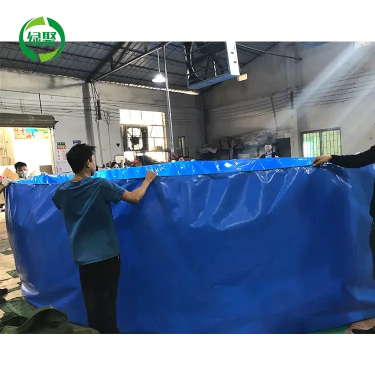 Foldable Round Pvc Tarpaulin Liner For Biofloc Fish Tank 10000 ltr Fish Farming Tank
