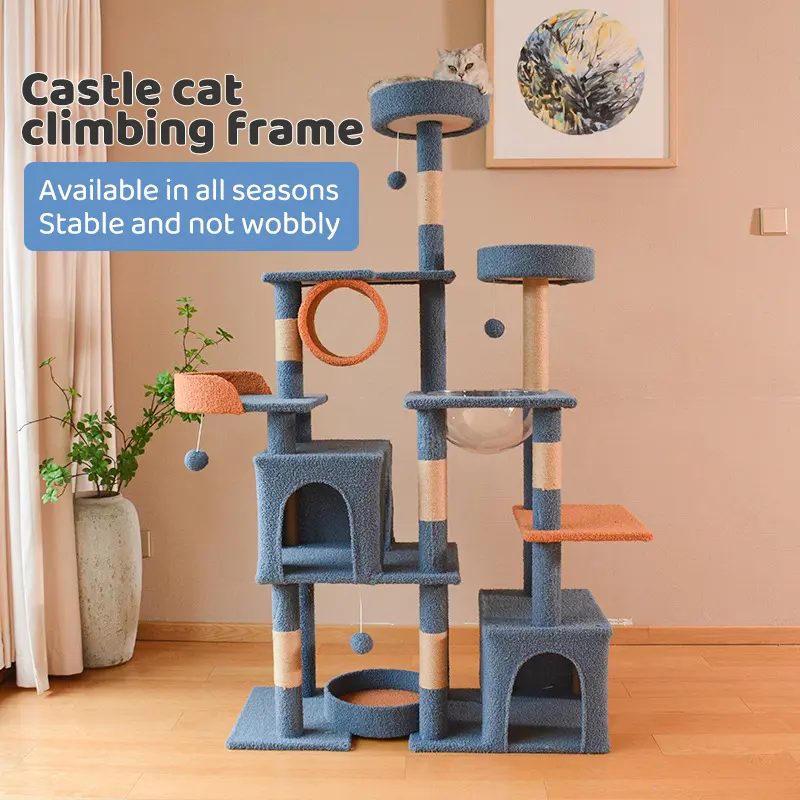 Gigantic Luxury Pet Scratcher Condo Furniture Cat Climbing Condo Tree Tower for Indoor Cats