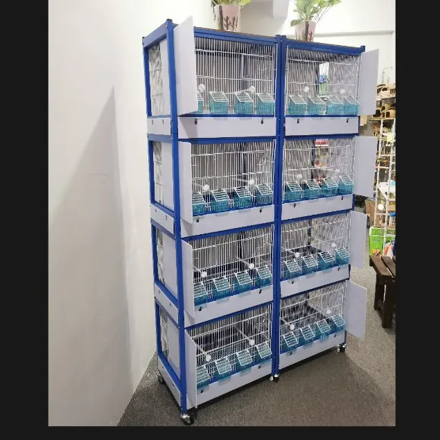 Stackable Divided Breeder Breeding Parakeet Bird Cage for Canaries Cockatiels Lovebirds Finches Budgies Parrots with Feeder Box