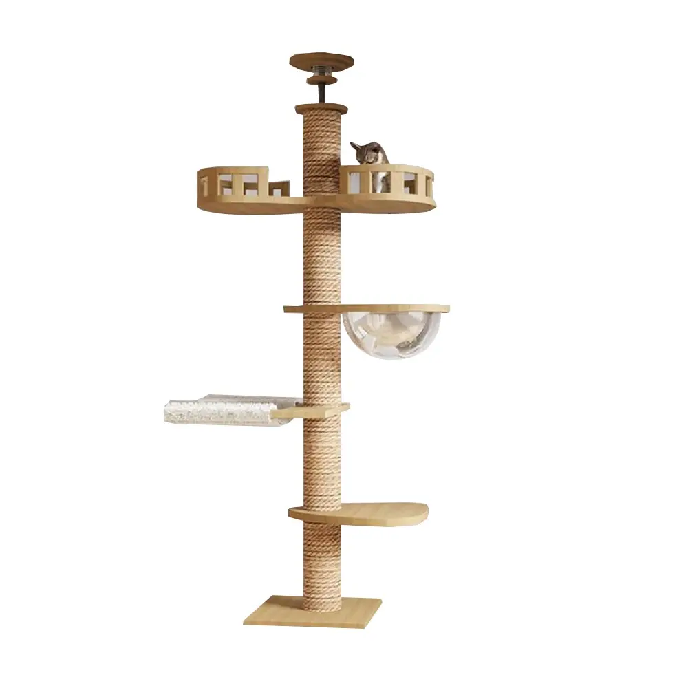 Cat Toy Source Factory Wholesale Tongtian Column Cat Climbing Frame Solid Wood Bold and Solid Wood Multifunctional