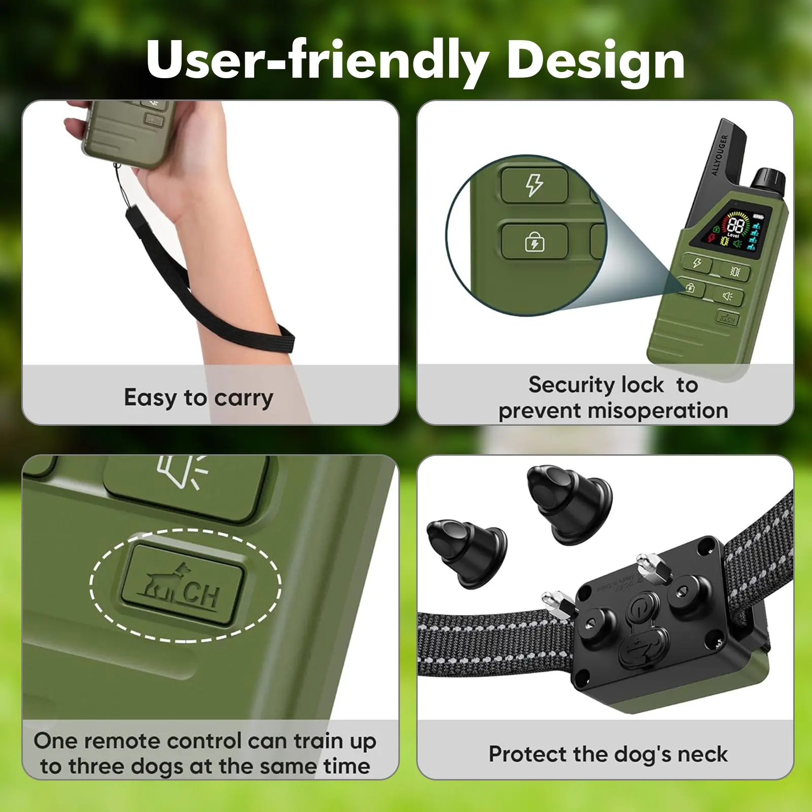 Remote Control Dog Training Anti-barking Device Electronic Collar Rechargeable Anti-dog Barking Training Supplies One Control on