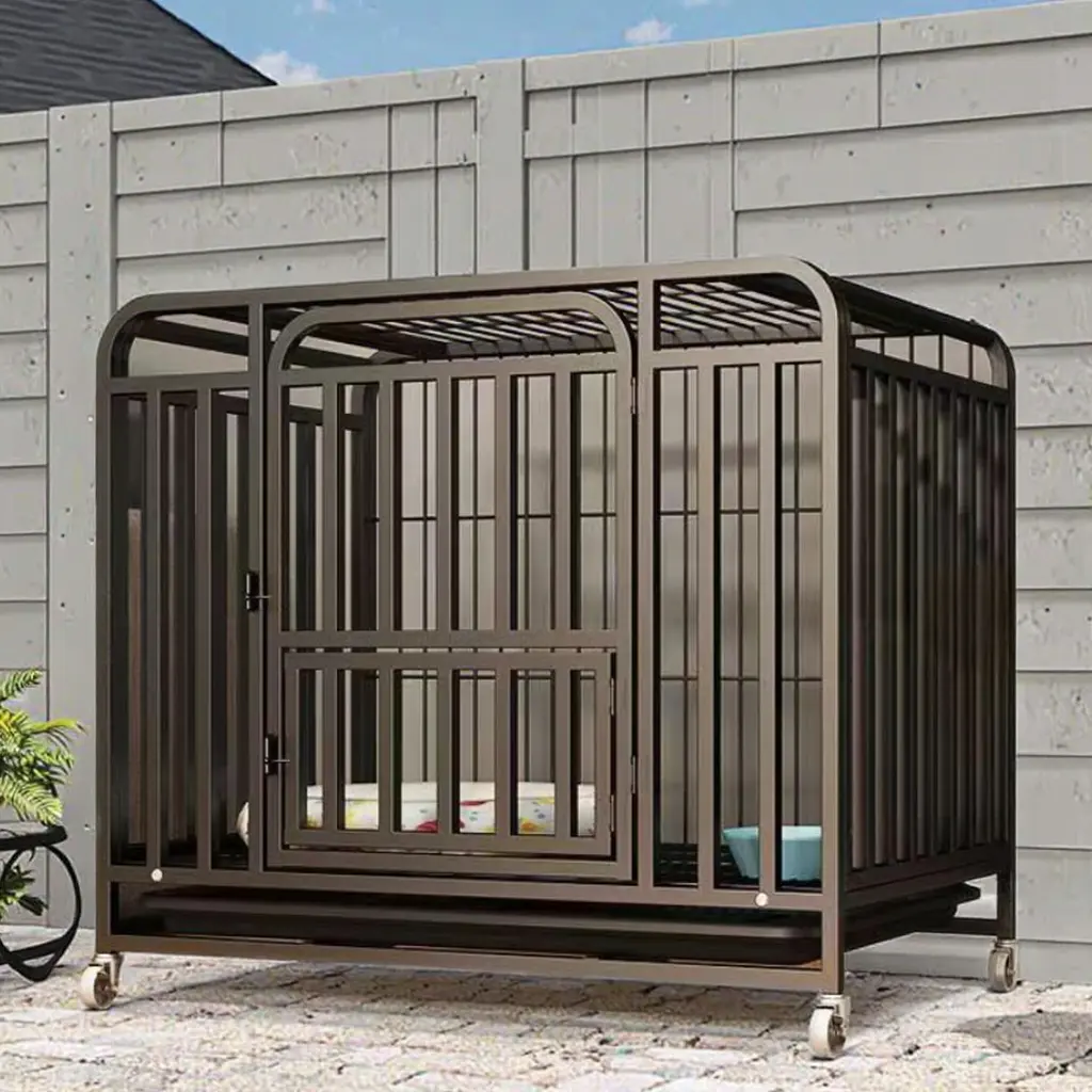 Large Heavy-Duty Double Door Metal Folding XXL Pet Dog Cage