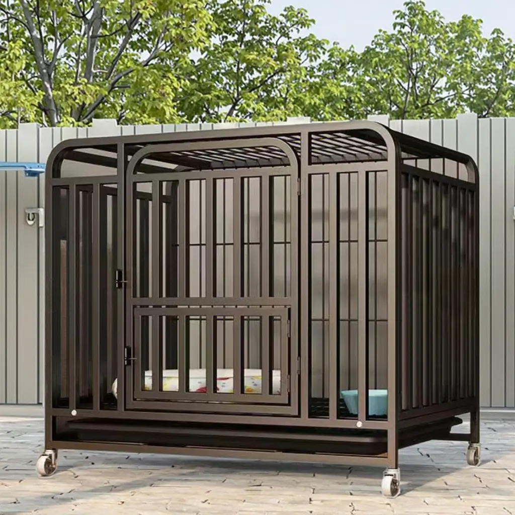 Large Heavy-Duty Double Door Metal Folding XXL Pet Dog Cage