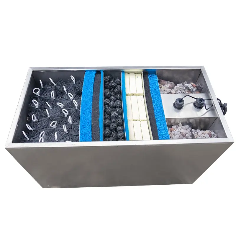 QLOZONE customizable aquarium fish pond filter system 5000L/H stainless steel bacteria house bio porous ceramic koi pond filter