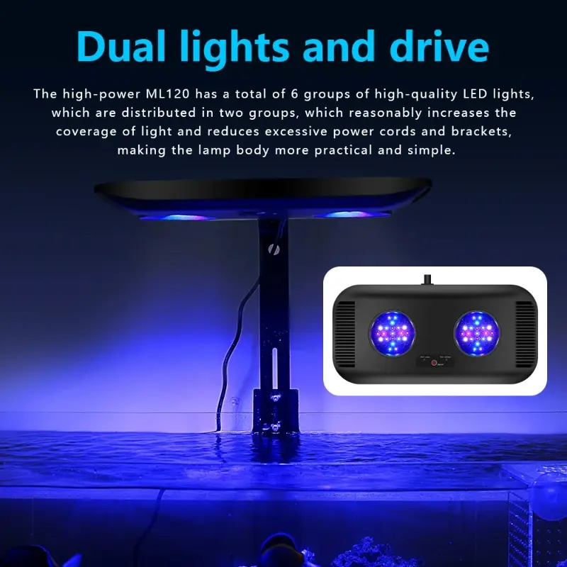 WiFi-Controlled 100w Plastic LED Lighting for Aquariums Eco-Friendly Salt Water Corals Reef Growth Fish Tank Dimming Application