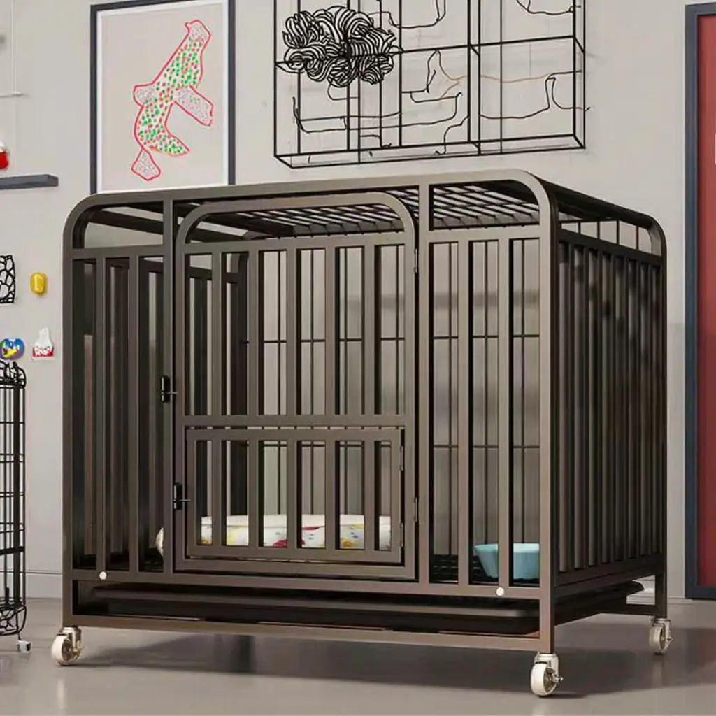 Large Heavy-Duty Double Door Metal Folding XXL Pet Dog Cage
