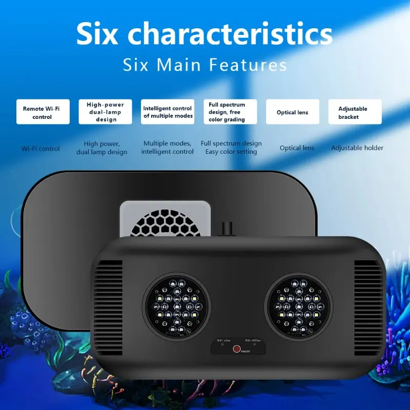 WiFi-Controlled 100w Plastic LED Lighting for Aquariums Eco-Friendly Salt Water Corals Reef Growth Fish Tank Dimming Application