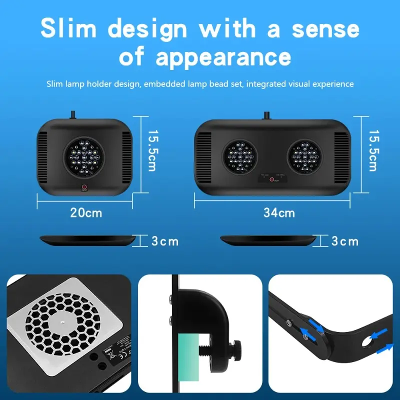 WiFi-Controlled 100w Plastic LED Lighting for Aquariums Eco-Friendly Salt Water Corals Reef Growth Fish Tank Dimming Application
