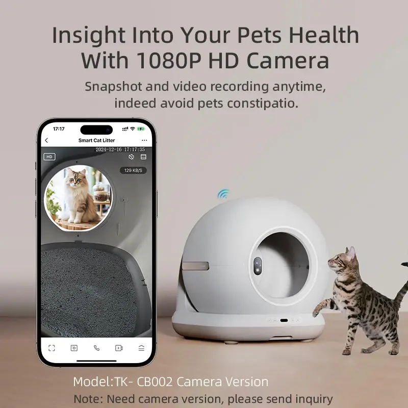 OEM Cat Litter Box Self Cleaning Smart Cat Litter Box Toilet Robot APP Control 72L Large Automatic Cat Litter Box Self-cleaning