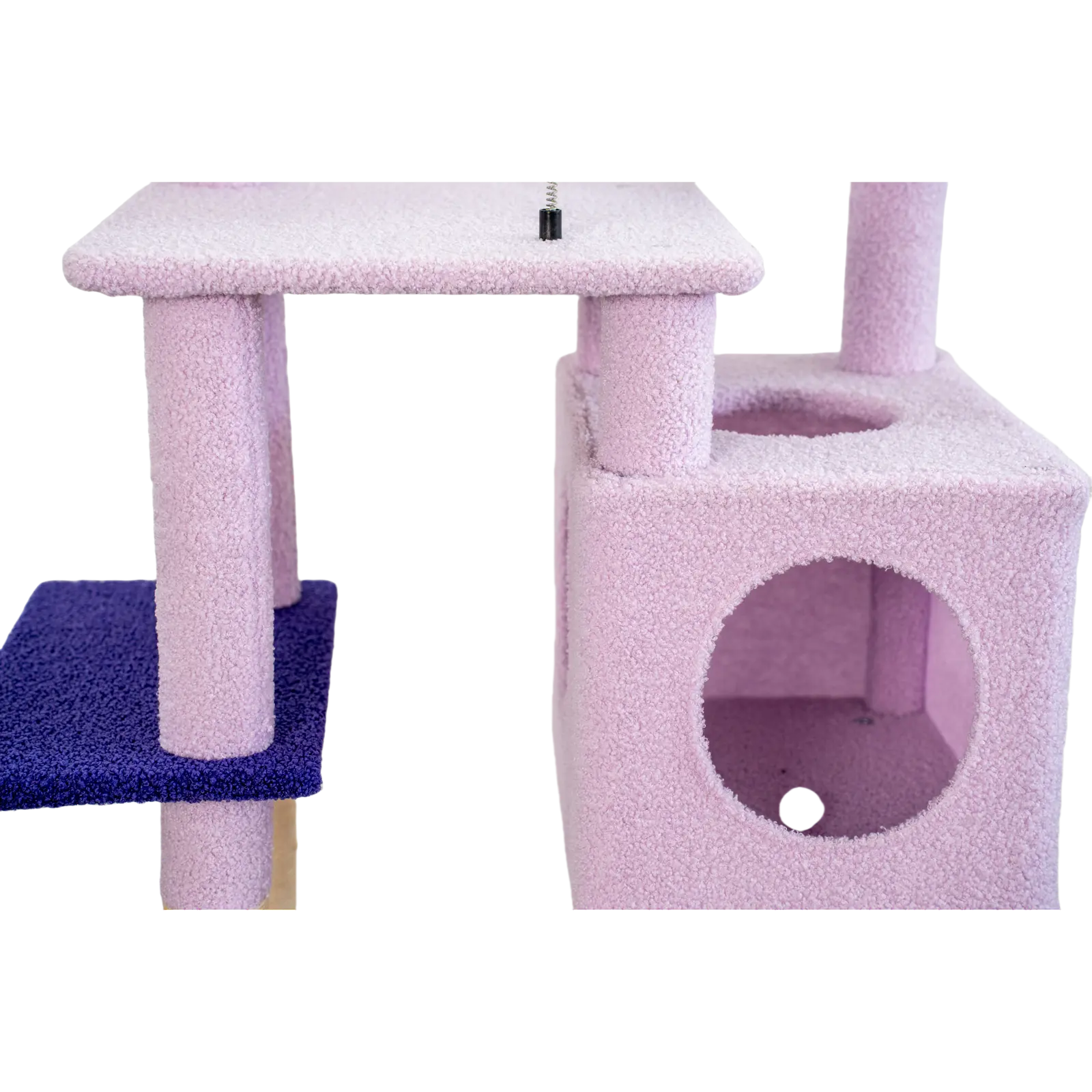 Modern Luxury Purple Cat Tree Large Cat Relaxing Climbing Tower with Sisal Scratching Post Classic Cat Condo Furniture