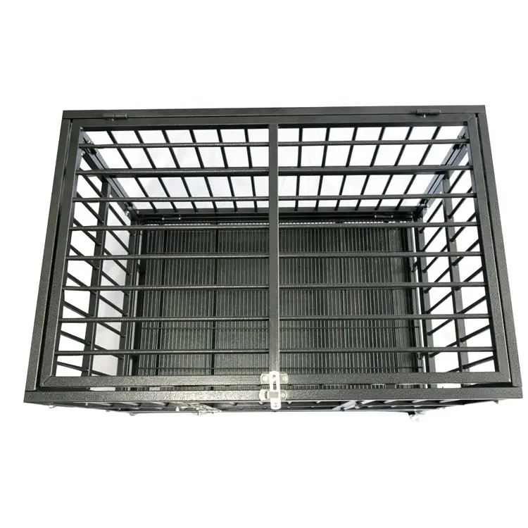 Dog Cage Crate  Heavy Duty Strong Metal Kennel Playpen for Large Dogs with Four Wheels