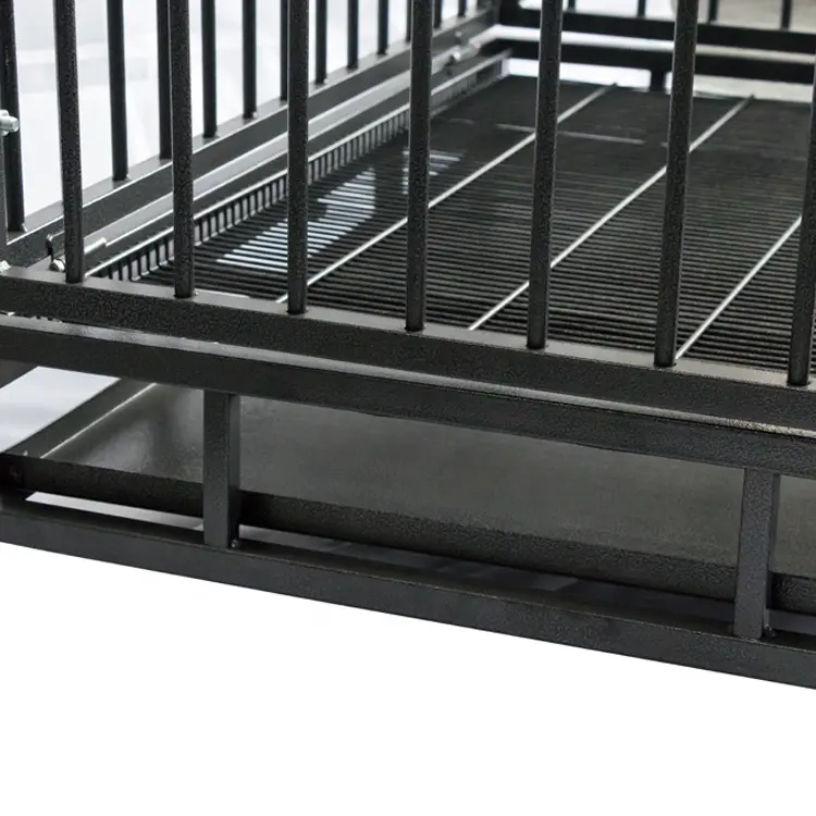 Dog Cage Crate  Heavy Duty Strong Metal Kennel Playpen for Large Dogs with Four Wheels