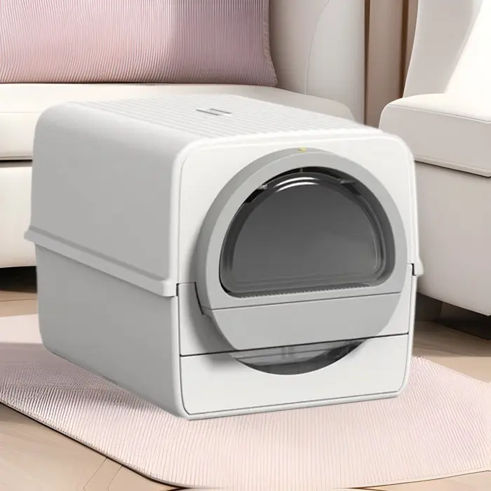Large Capacity Cat Litter Box Closed Plastic Sand Box for Cats Pet Toilet Anti Splash Cat Tray Cleaning Bath Basin Supplies