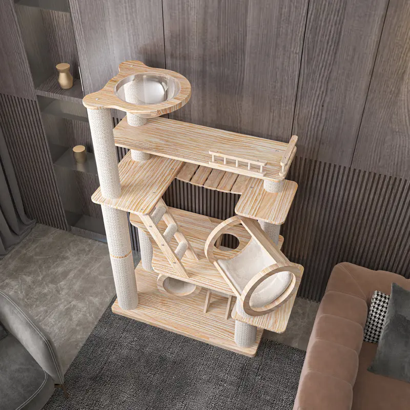Cat scratching board scratching post Multi-Level Tall House Cat Activity Tree Scratching Posts Wood Activity Cat Playhouse