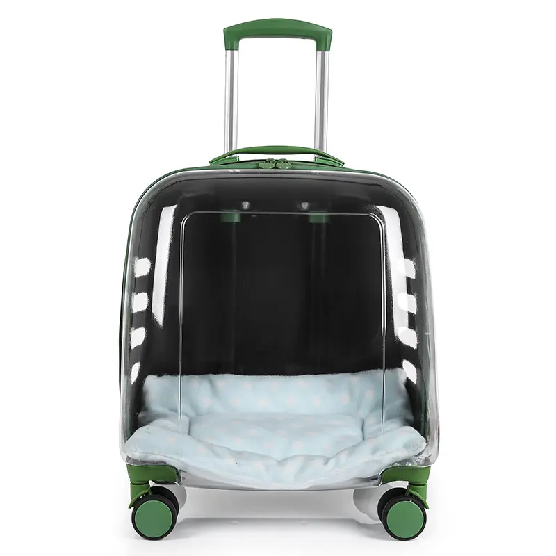 Hot Sale Outdoor Cat Dog Travel Luggage Suitcase Large Capacity Transparent Pet Trolley Bag Bubble Pet Travel Carrier on Wheels