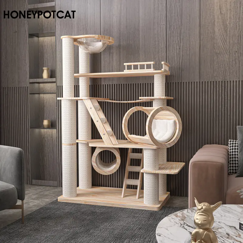 Cat scratching board scratching post Multi-Level Tall House Cat Activity Tree Scratching Posts Wood Activity Cat Playhouse