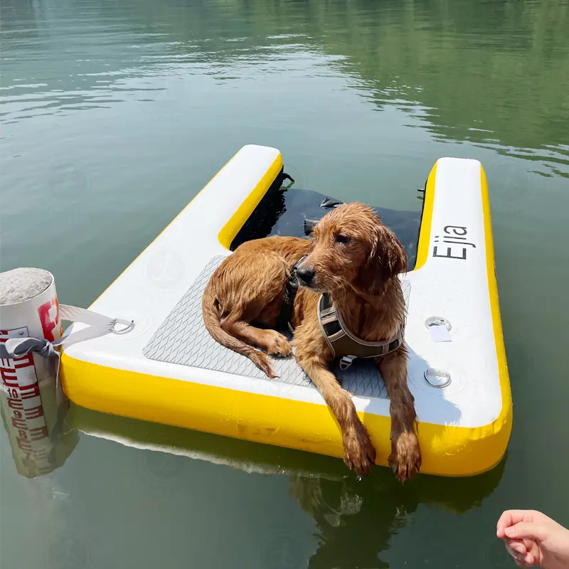 High Quality Durable Inflatable Dog Pool Ramp Floating Dock Boat Inflatable Ramp for Dog Swimming