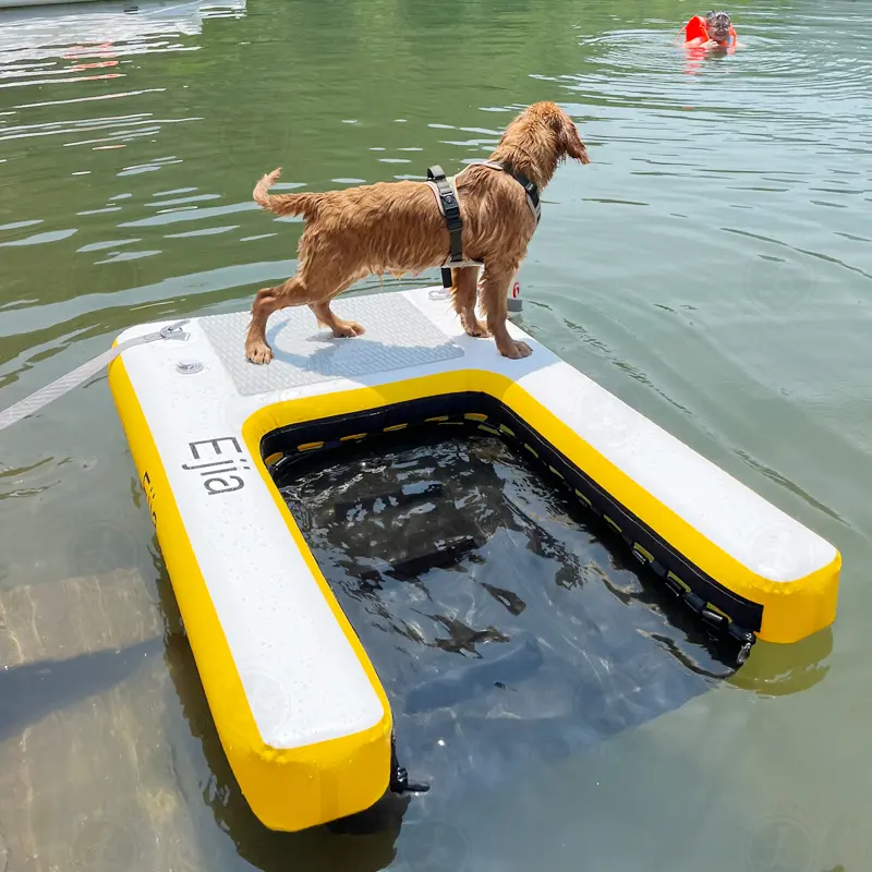 High Quality Durable Inflatable Dog Pool Ramp Floating Dock Boat Inflatable Ramp for Dog Swimming