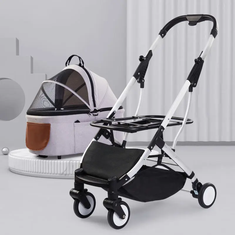Premium 4 Wheel Small Pet Stroller for Cat/Pet Fold Travel Stroller Pet Carrier