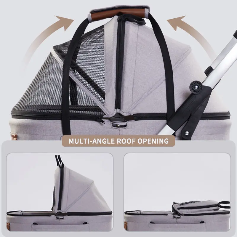 Premium 4 Wheel Small Pet Stroller for Cat/Pet Fold Travel Stroller Pet Carrier