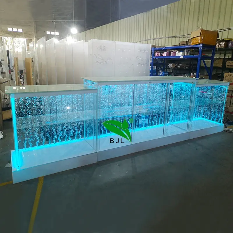 New Design Modern Glowing Light up Aquarium Fish tank bar Counter