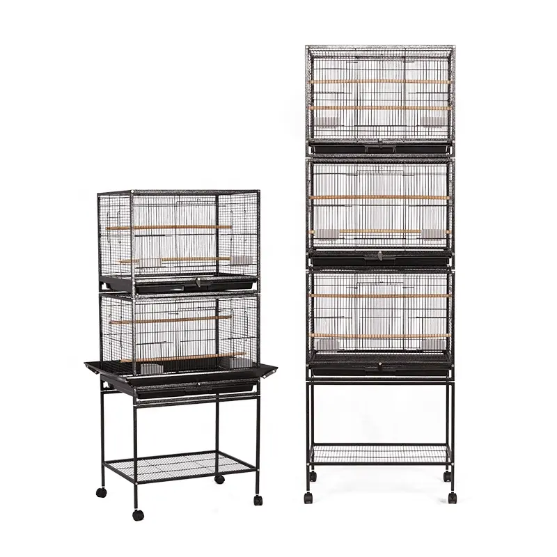 Bird Accessories 3-Layer Cages Stackable Bird Breeding Cage Simple Portable Canary Bird Cage