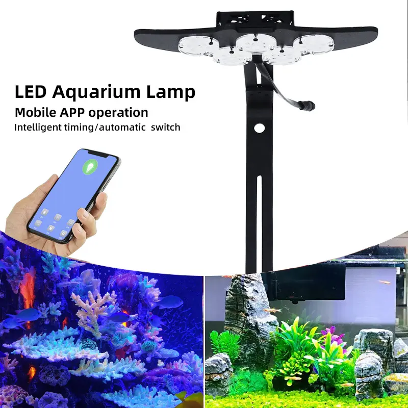LED marine aquarium coral aquarium aquaculture lights marine tank algae lights sunrise and sunset WIFI dimming APP control