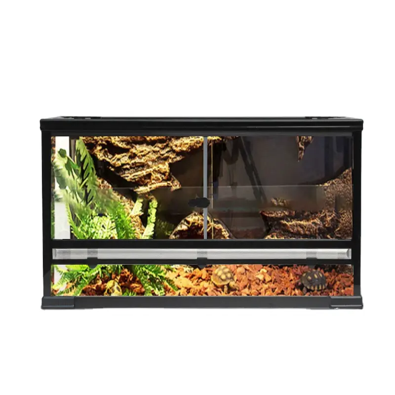 Factory Direct Best Reptile Enclosures Small Chameleon Cage Glass Tank for Crawler Reptiles PVC PET Materials Reasonable Price