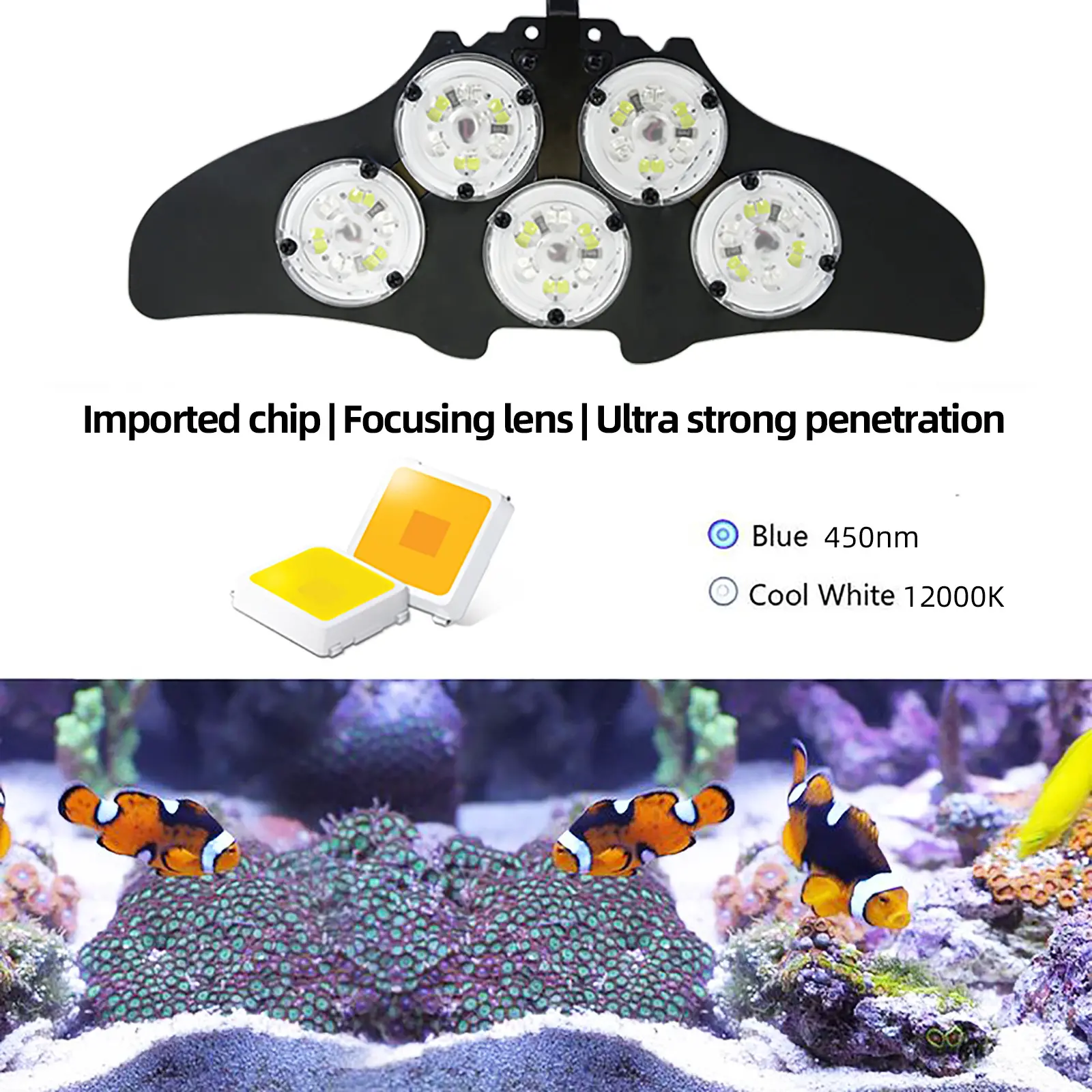 LED marine aquarium coral aquarium aquaculture lights marine tank algae lights sunrise and sunset WIFI dimming APP control