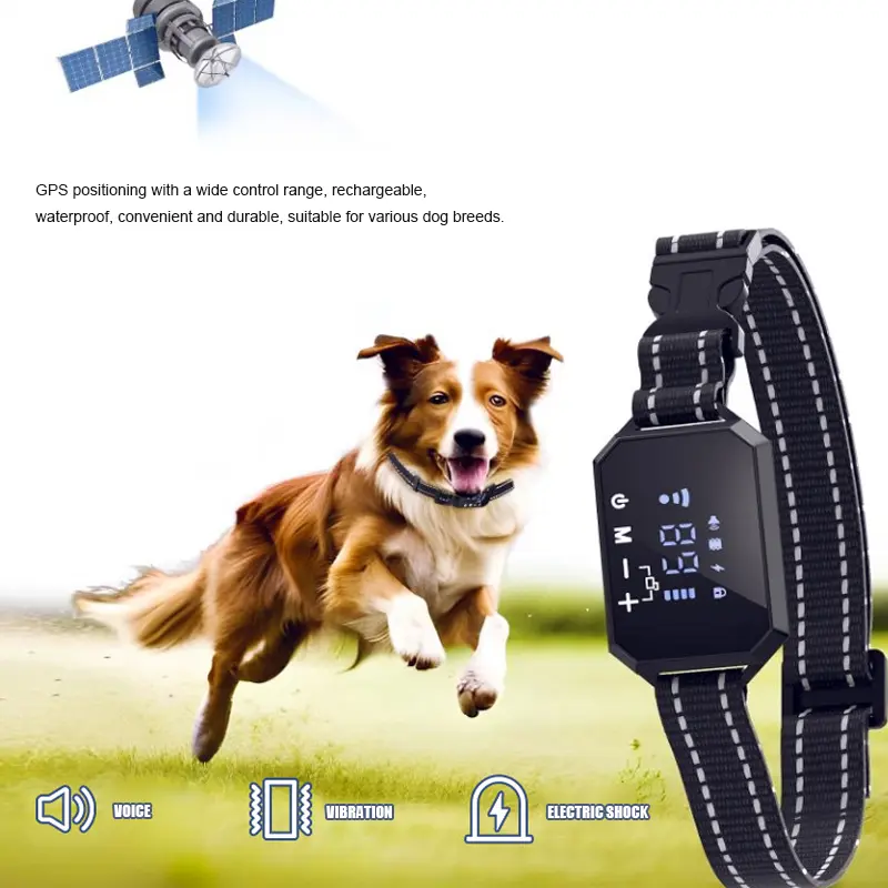 Factory OEM GPS Wireless Dog Fence System Large Signal Smart Electronic Adjustable Dog Training Collar Wireless Fence Outdoor