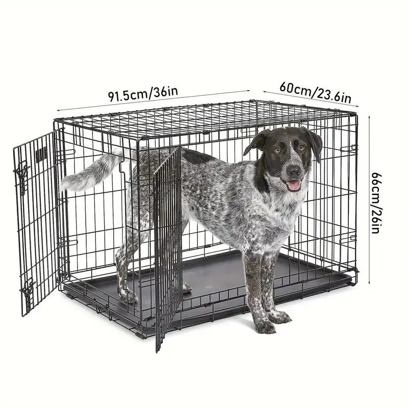 Factory Sales Manufacturer Black ColorLarge Dog Cages Metal Kennels, Dog Kennel, Dog Cage