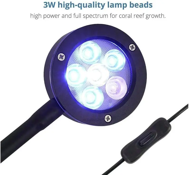 LED Aquarium Light - Coral Reef LED Fish Tank Light Saltwater Marine Nano Aquarium LPS SPS Lighting 18 Watts