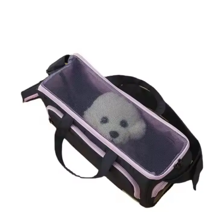 Customizable Portable Pet Travel Bag for Cat Dog Breathable Mesh Cloth Small Dog One Shoulder Carrier Customizable Cage Carrier