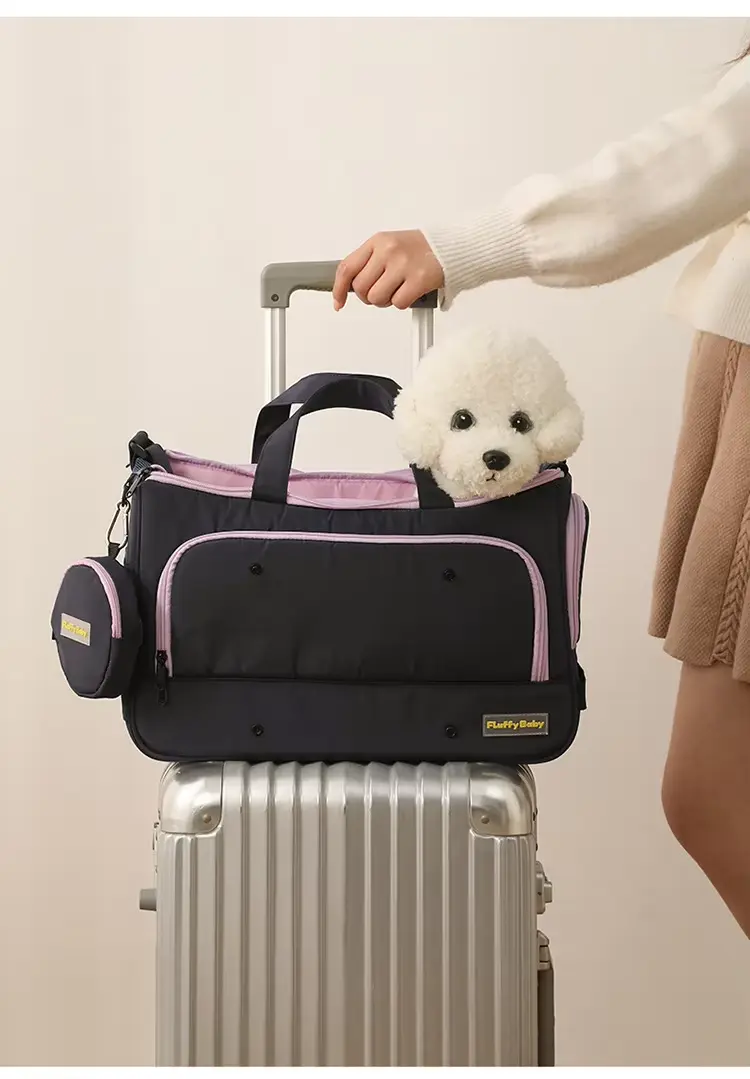 Customizable Portable Pet Travel Bag for Cat Dog Breathable Mesh Cloth Small Dog One Shoulder Carrier Customizable Cage Carrier