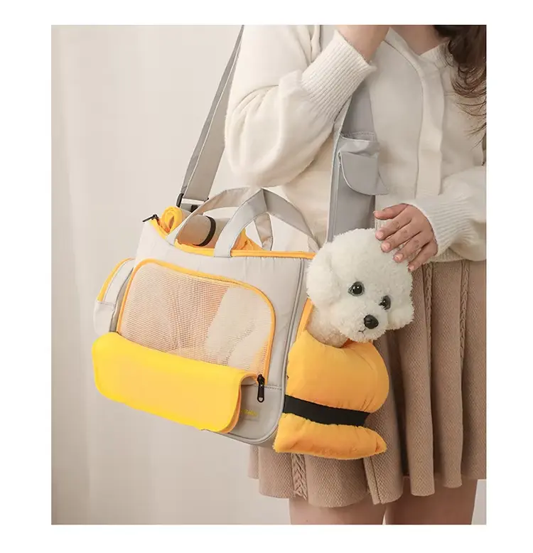 Customizable Portable Pet Travel Bag for Cat Dog Breathable Mesh Cloth Small Dog One Shoulder Carrier Customizable Cage Carrier