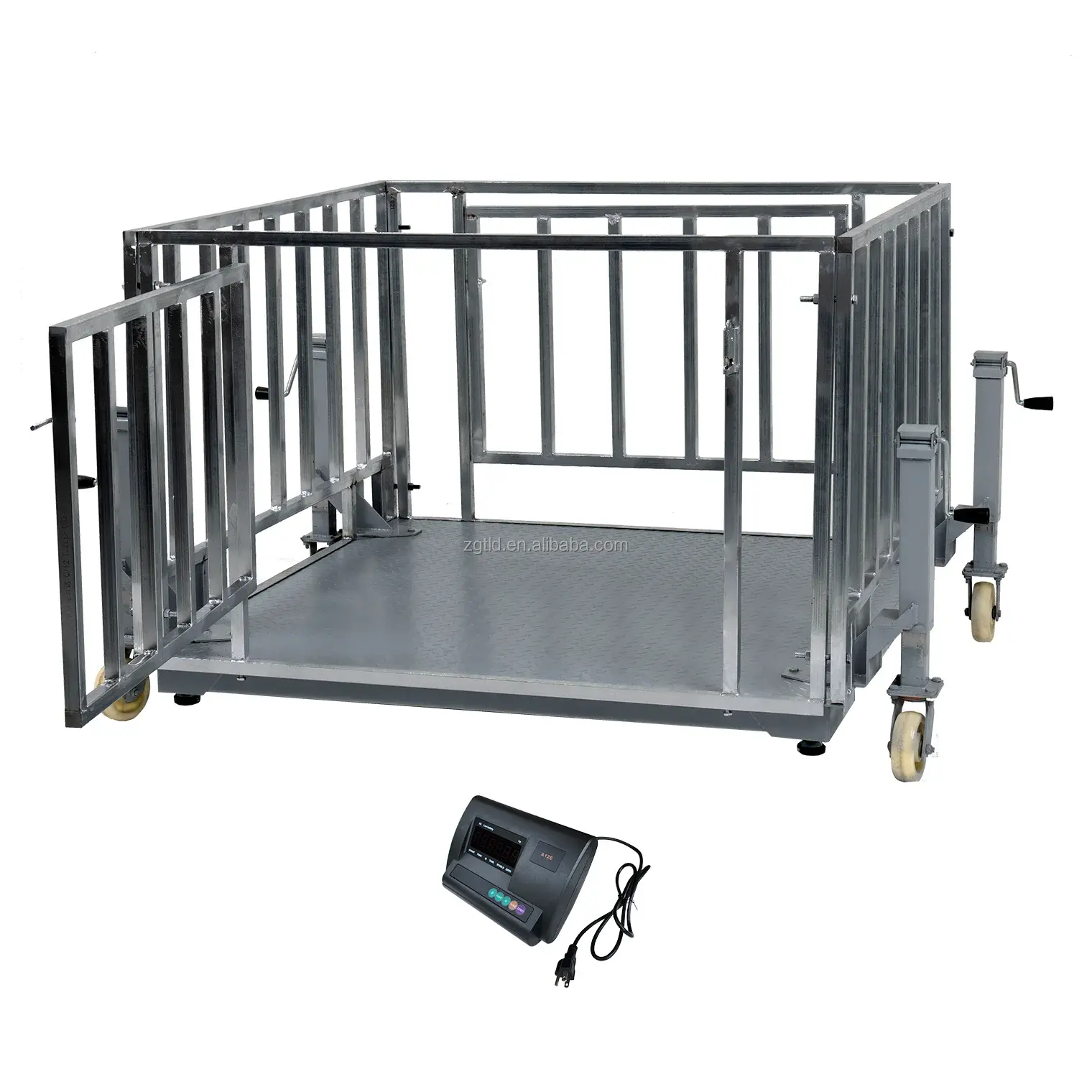 Inexpensive electronic scale with cage for animal sheep  pig livestock scales with wheels that can be moved are customized