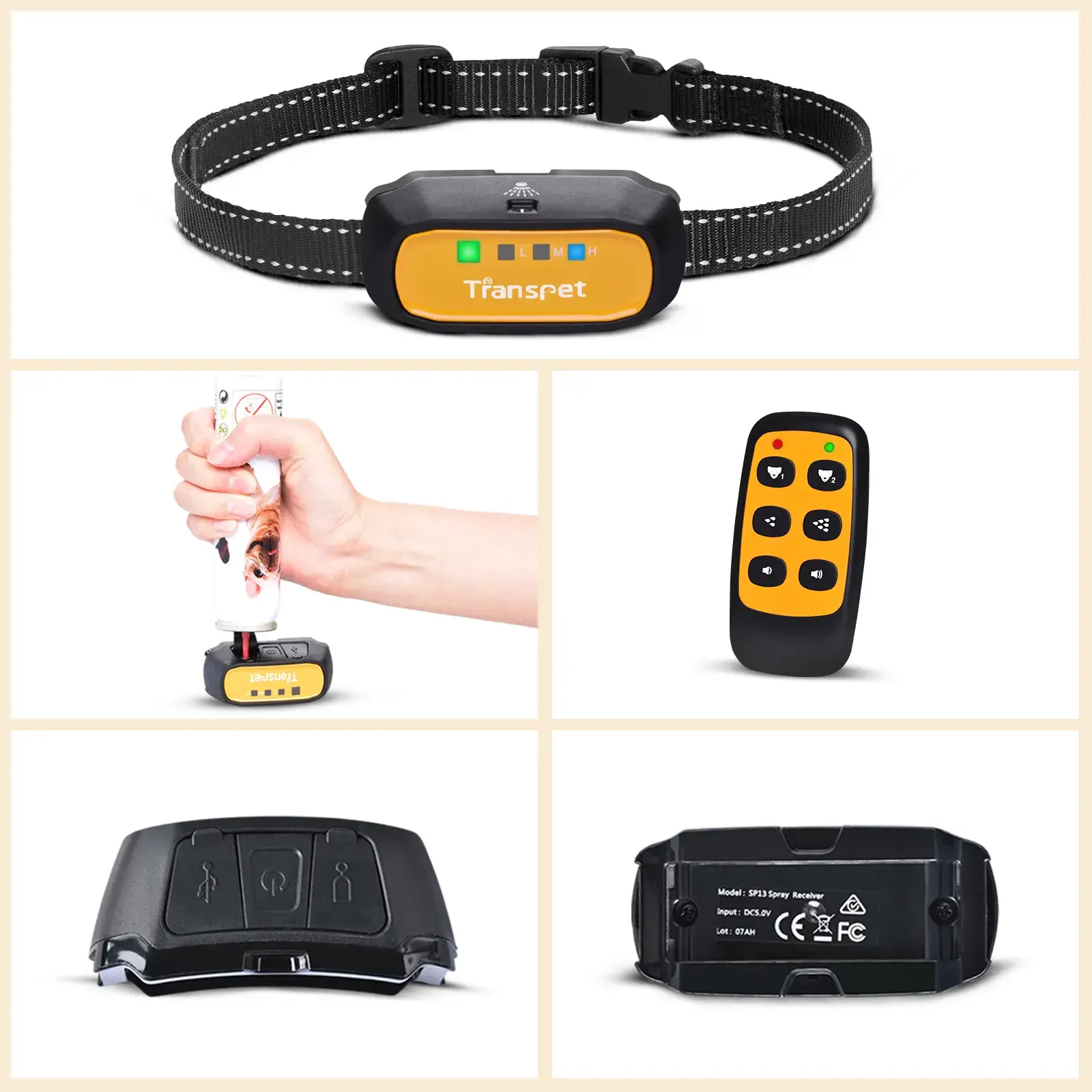 Rechargeable 2 in 1 Remote Control Spray Bark Control Dog Collar and Automatic No Bark Device for Dogs