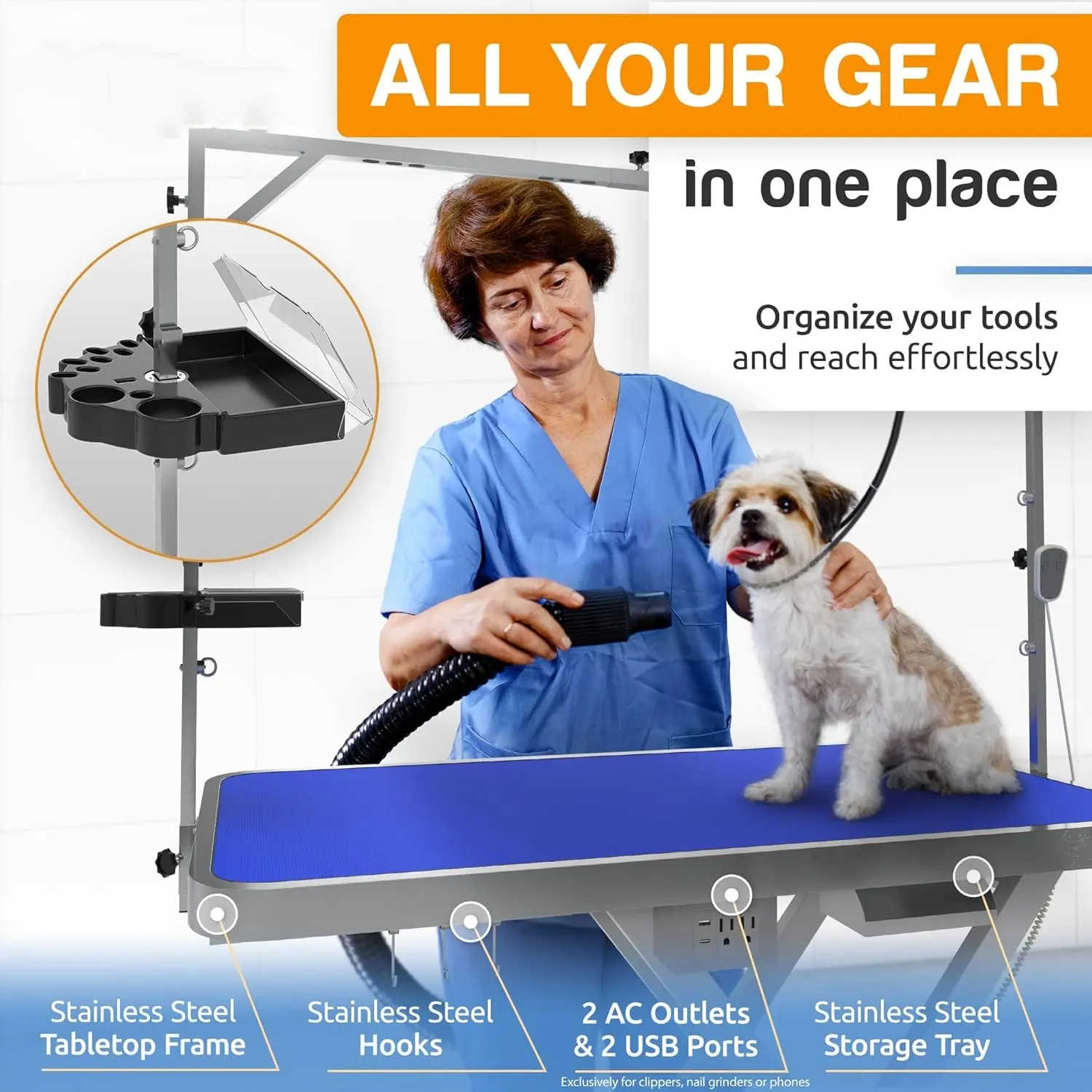 New Arrival Electric Dog Grooming Table LED Illuminated Hydraulic Show Stroller Scissor Lift for Professional Dog Grooming