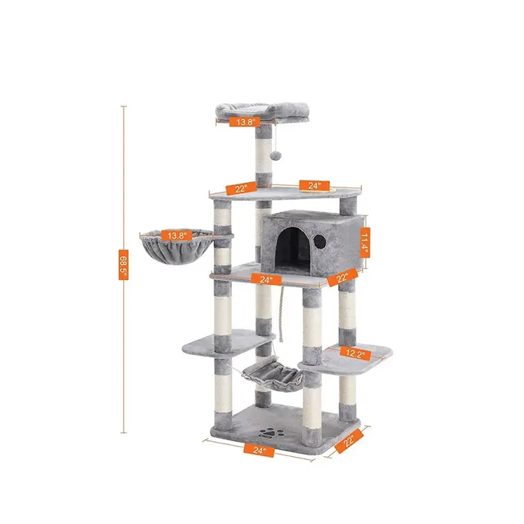 Cat Shelf Cat Scratcher Durable Sisal Rope Sleeping Tree Tower Endurable Eco-friendly Cat Shelf